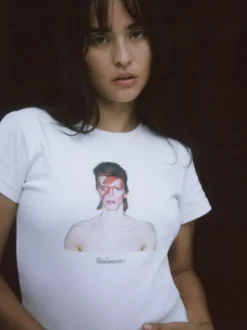 Fashion Aladdin Sane Baby Tee - White Women Tees
