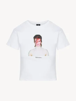 Fashion Aladdin Sane Baby Tee - White Women Tees