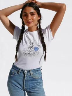 Cheap Bunny Tee - Blue Heart Women Tees