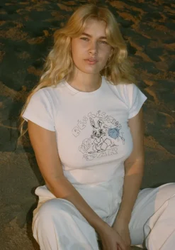 Cheap Bunny Tee - Blue Heart Women Tees
