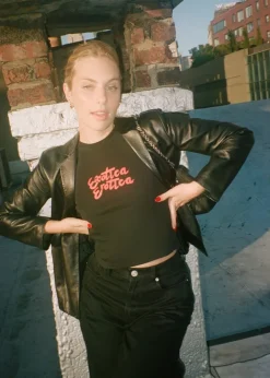 Hot Exotica Erotica Tee - Black Women Tops