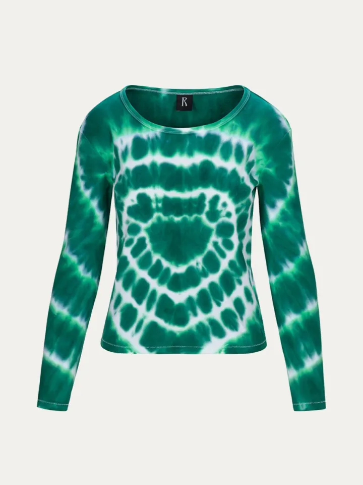 Hot Heart Long Sleeve Tee - Emerald Women Tees