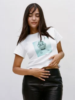 Clearance Hunky Dory Baby Tee - White Women Tees