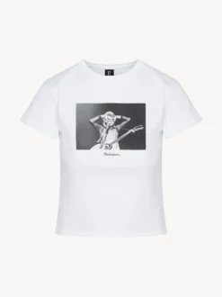 Fashion Owl Eyes Baby Tee - White Women Tees