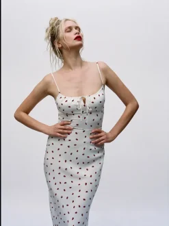 Shop The Alba - White Strawberry Women Dresses