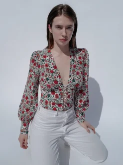 Cheap The Bennie - White Batik Floral Women Tops