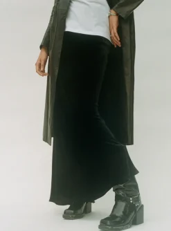 Fashion The Joni - Black Velvet Women Bottoms