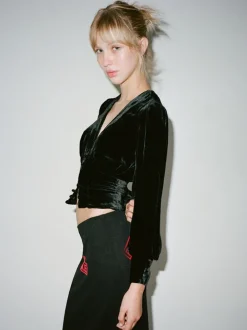Online The Kaia - Black Velvet Women Tops