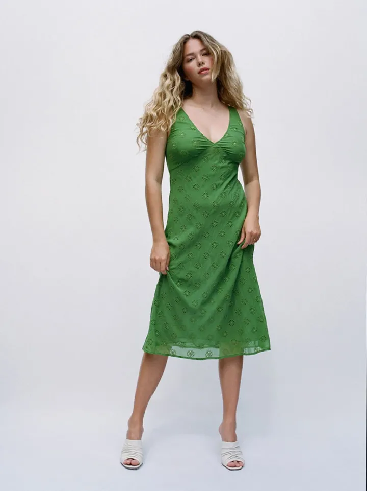Best Sale The Yasmin - Moss Broderie Women Dresses