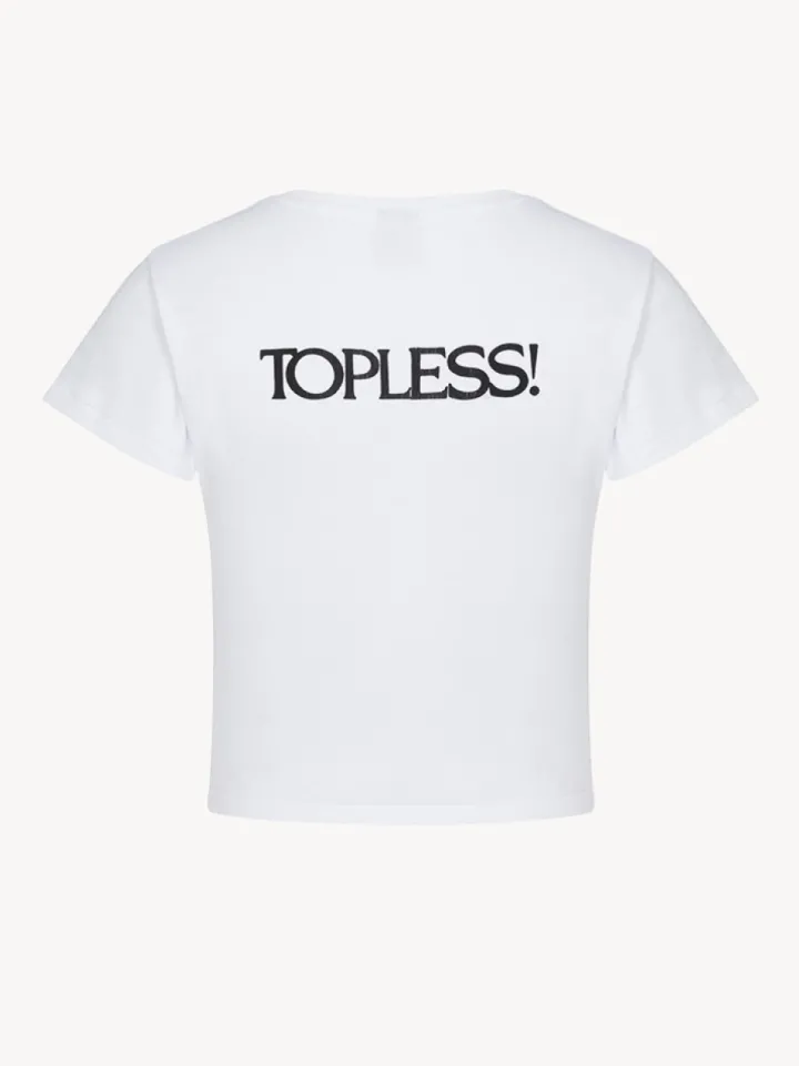 Best Sale Topless! Baby Tee - White Women Tees