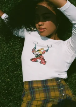 Cheap Yee Ha! Long Sleeve Tee - White Women Tees