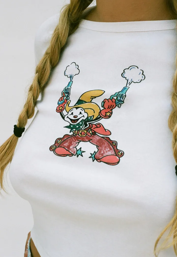 Cheap Yee Ha! Long Sleeve Tee - White Women Tees