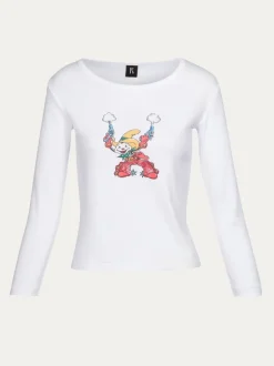 Cheap Yee Ha! Long Sleeve Tee - White Women Tees
