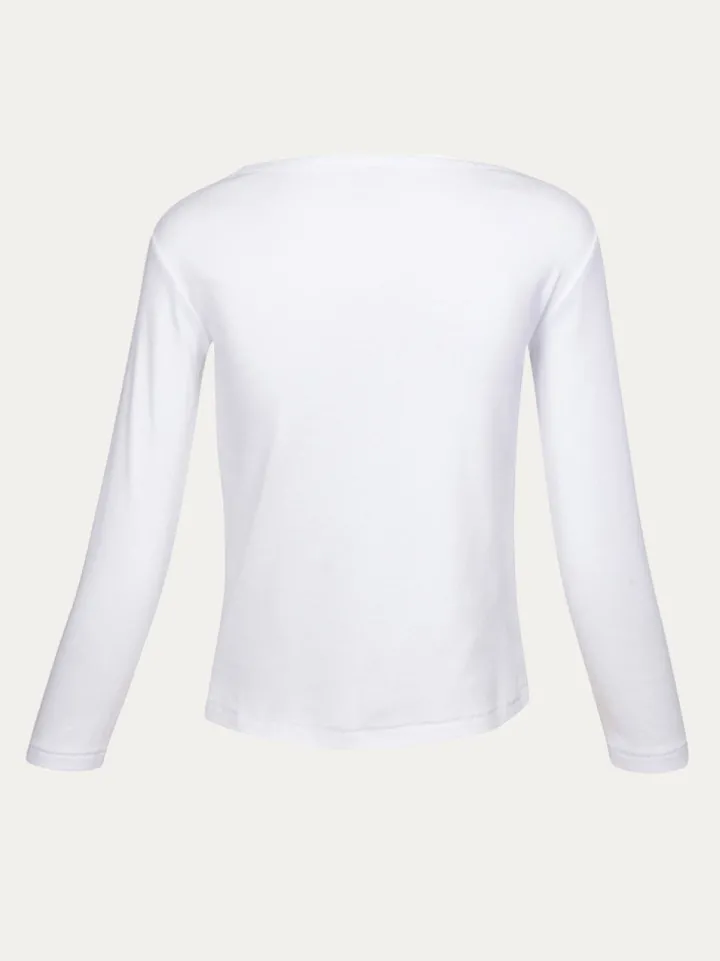 Cheap Yee Ha! Long Sleeve Tee - White Women Tees