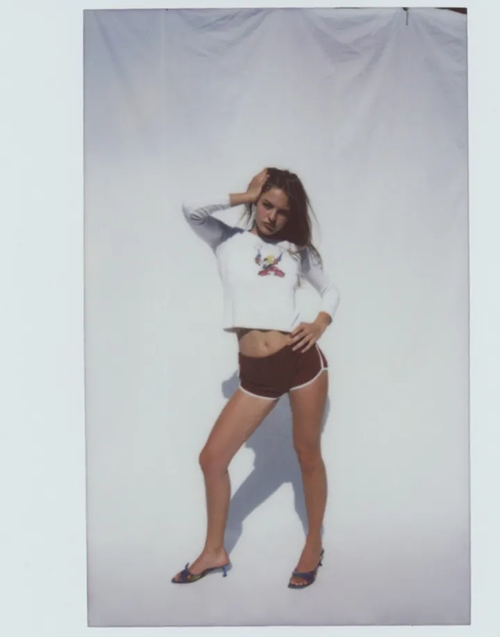 Cheap Yee Ha! Long Sleeve Tee - White Women Tees